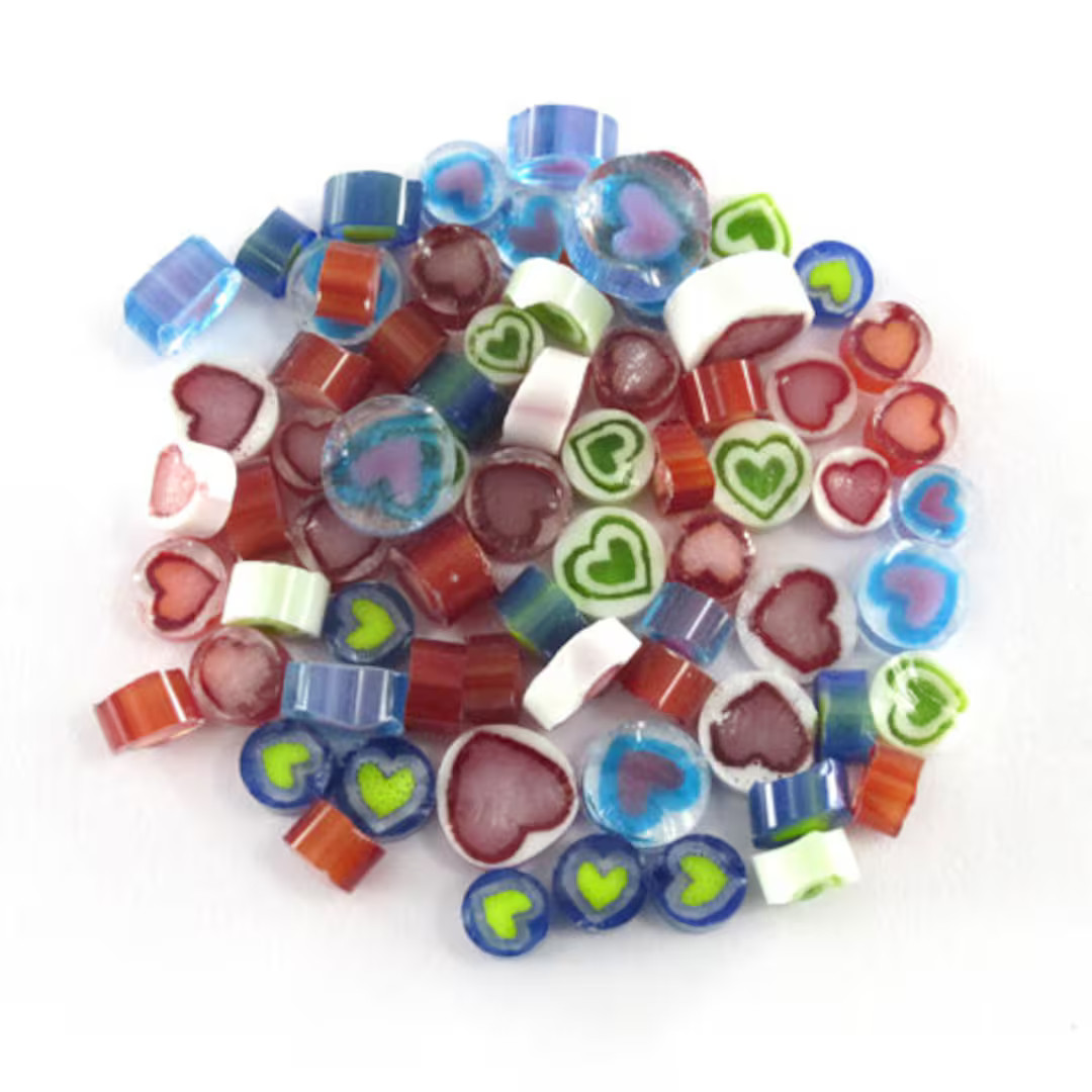 Fun patterned murrini/millifiori slices made from premium Bullseye glass! These colorful glass sl... | Etsy (US)