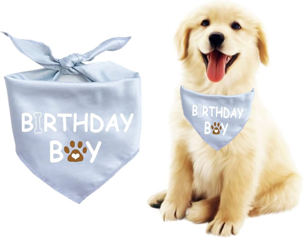 Dog Birthday Bandana Dog Birthday Boy Girl Dog Birthday Supplies for Small Medium Large Pet(Large... | Amazon (US)