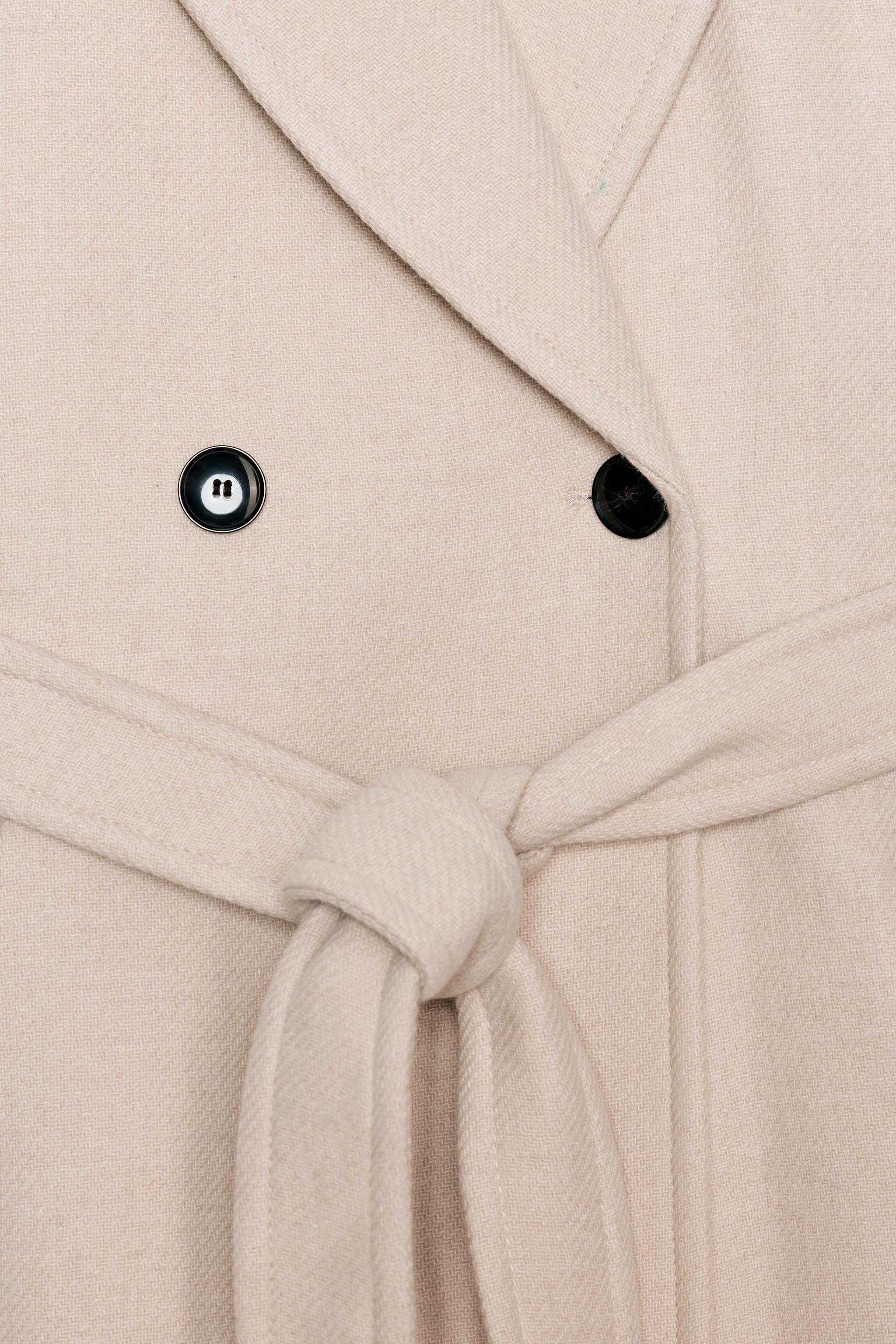 LONG WOOL COAT WITH BELT | Zara UK