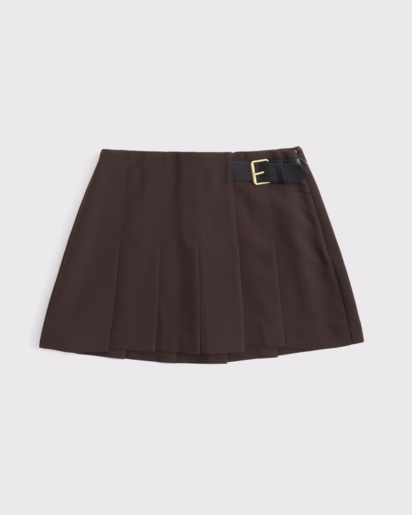 Women's Hardware Pleated Wrap Mini Skort | Women's Matching Sets | Abercrombie.com | Abercrombie & Fitch (US)