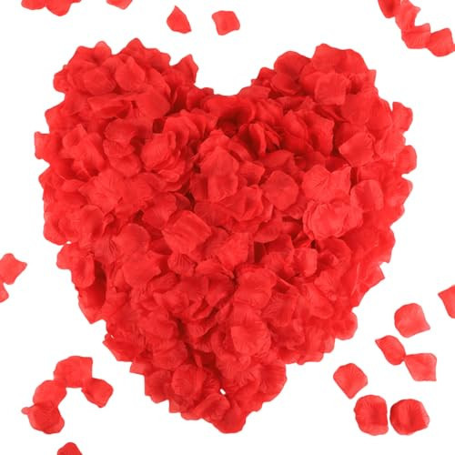 CODE FLORIST 2200 PCS Red Silk Rose Petals Wedding Flower Decoration | Amazon (US)