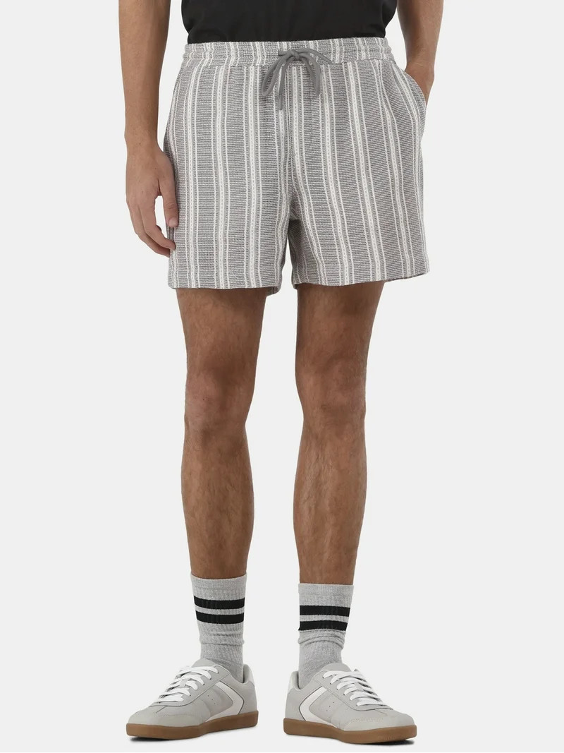 No Boundaries Textured Fabric Shorts, 5" Inseam, Men's & Big Men's, Sizes XS-5XL | Walmart (US)
