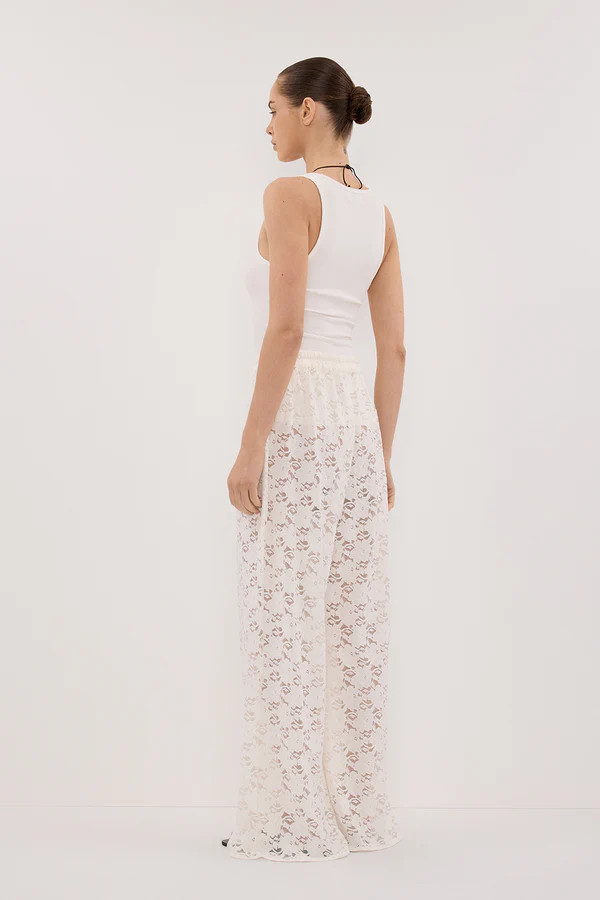 LOULA WHITE LACE PANT | DISSH