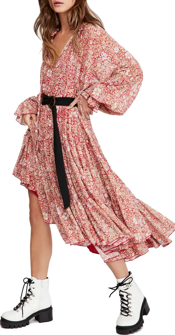 Feeling Groovy Long Sleeve Midi Dress | Nordstrom