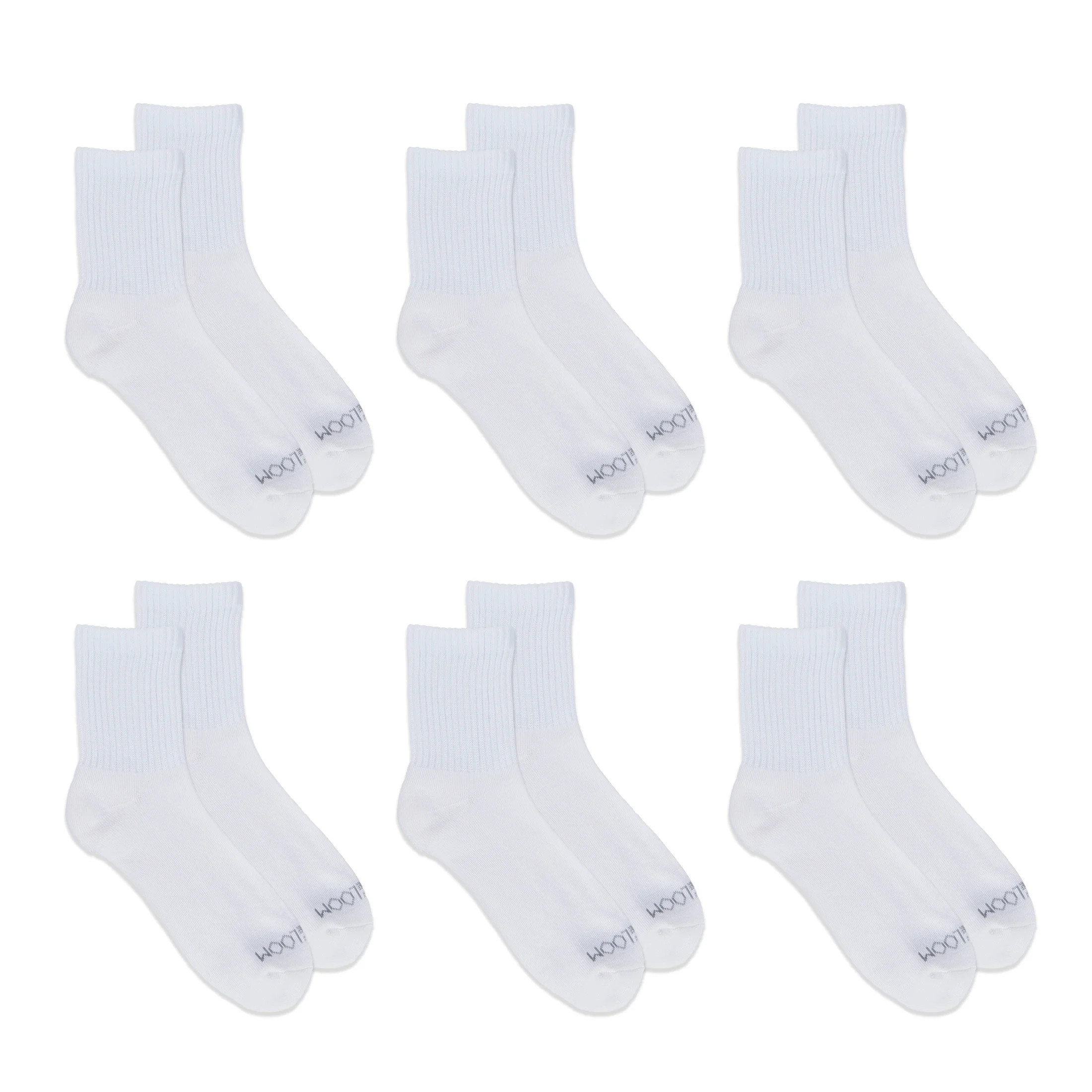 Fruit of the Loom All Day Comfort Mid Crew socks for Women, White, sizes 4-10 (6-pack) | Walmart (US)