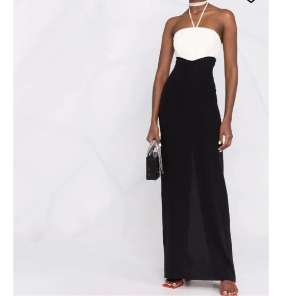 MANURI Gigi halterneck two-tone maxi dress | Poshmark