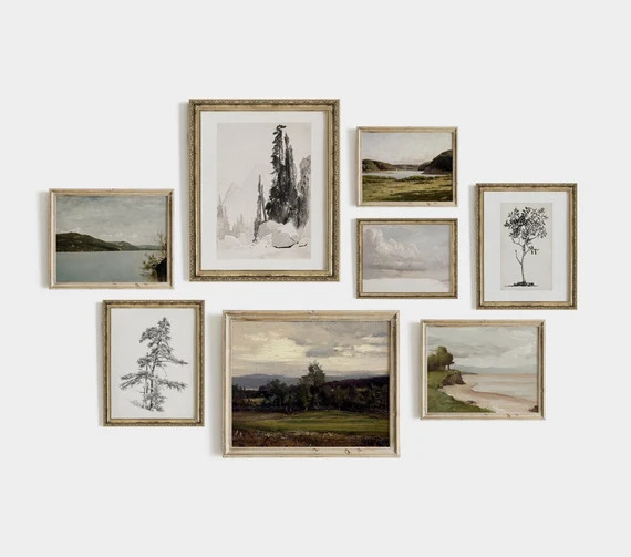 Vintage Gallery Wall Prints Art SET  Landscape Home Decor - Etsy | Etsy (US)
