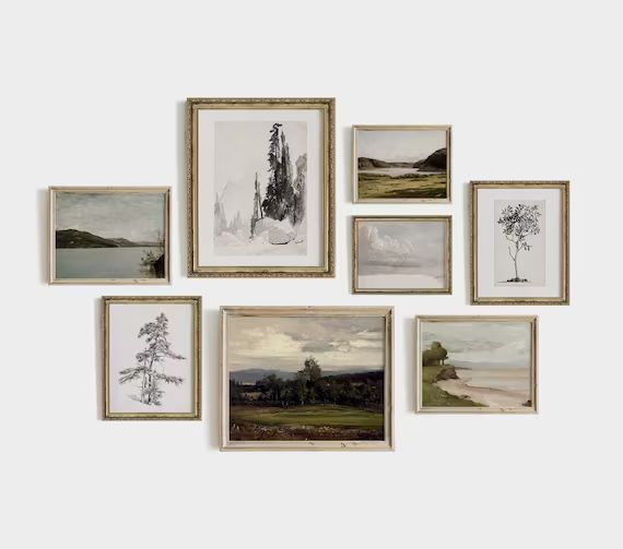 Vintage Gallery Wall Prints Art SET  Landscape Home Decor | Etsy | Etsy (US)