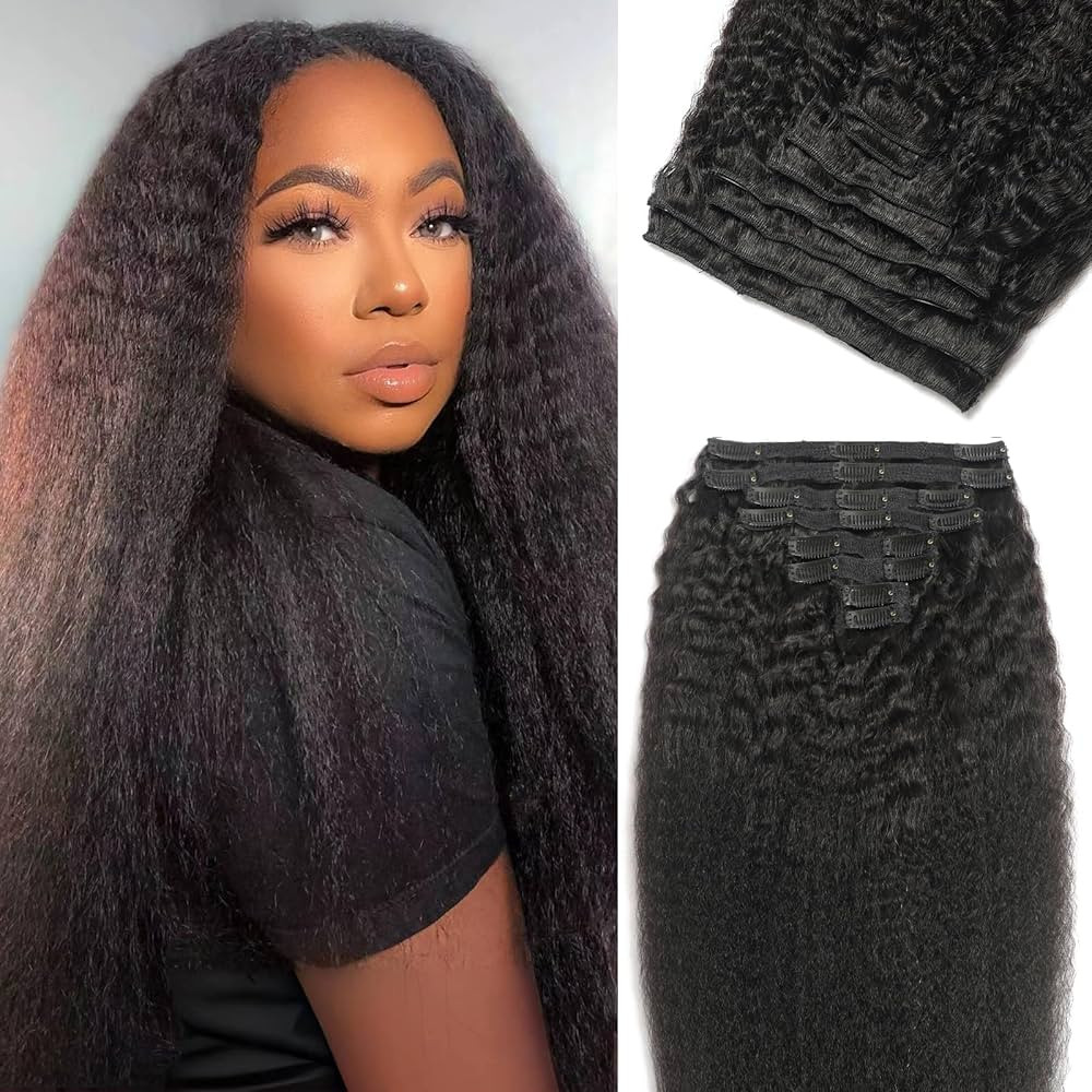 Straight Clip in Human Hair Extensions 110g 8Pcs with 18Clips Full Head for Black Women Natural B... | Amazon (US)
