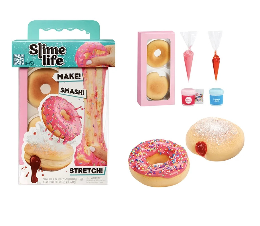 Slime Life Pink Icing Round & Jelly Filled Donuts DIY Slime Kit, Make, Smash, and Stretch Your Fo... | Walmart (US)