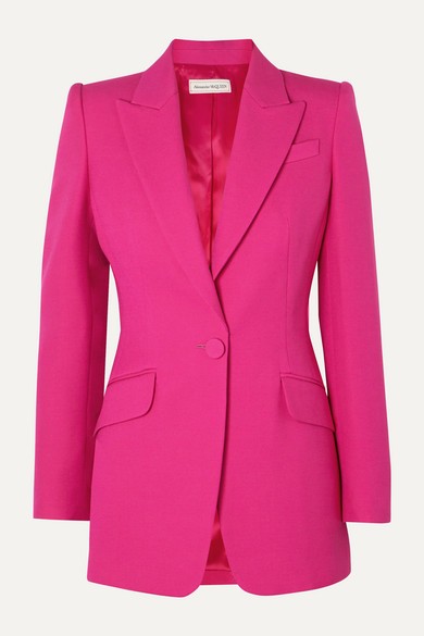 Alexander McQueen - Wool-blend Blazer - Pink | NET-A-PORTER (US)