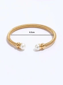 Faux Pearl Decor Cuff Bangle SKU: sj2212251812238583(33 Reviews)$3.20Make 4 payments of $0.80 Add... | SHEIN