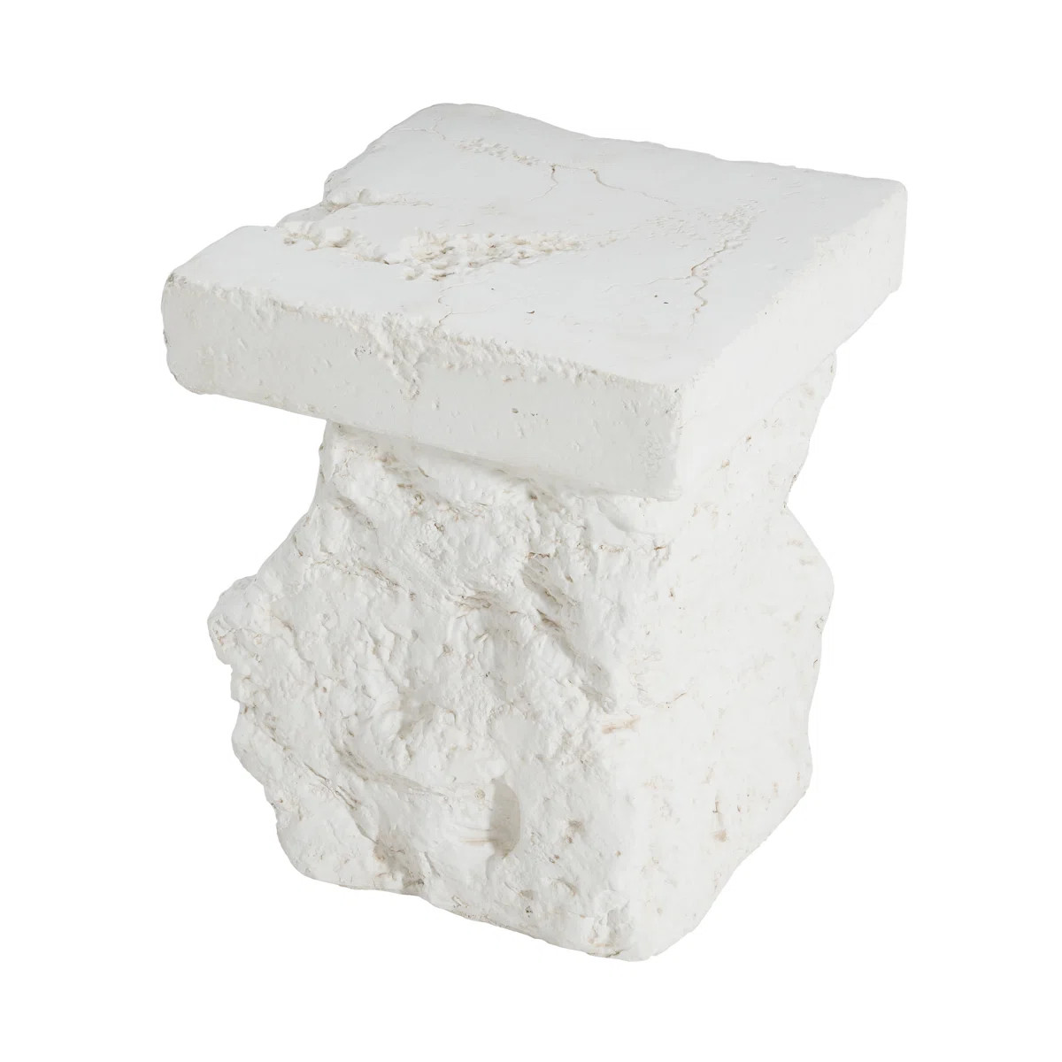 Frith Sculpted Magnesium Oxide Side Table With Organic Base | Wayfair North America