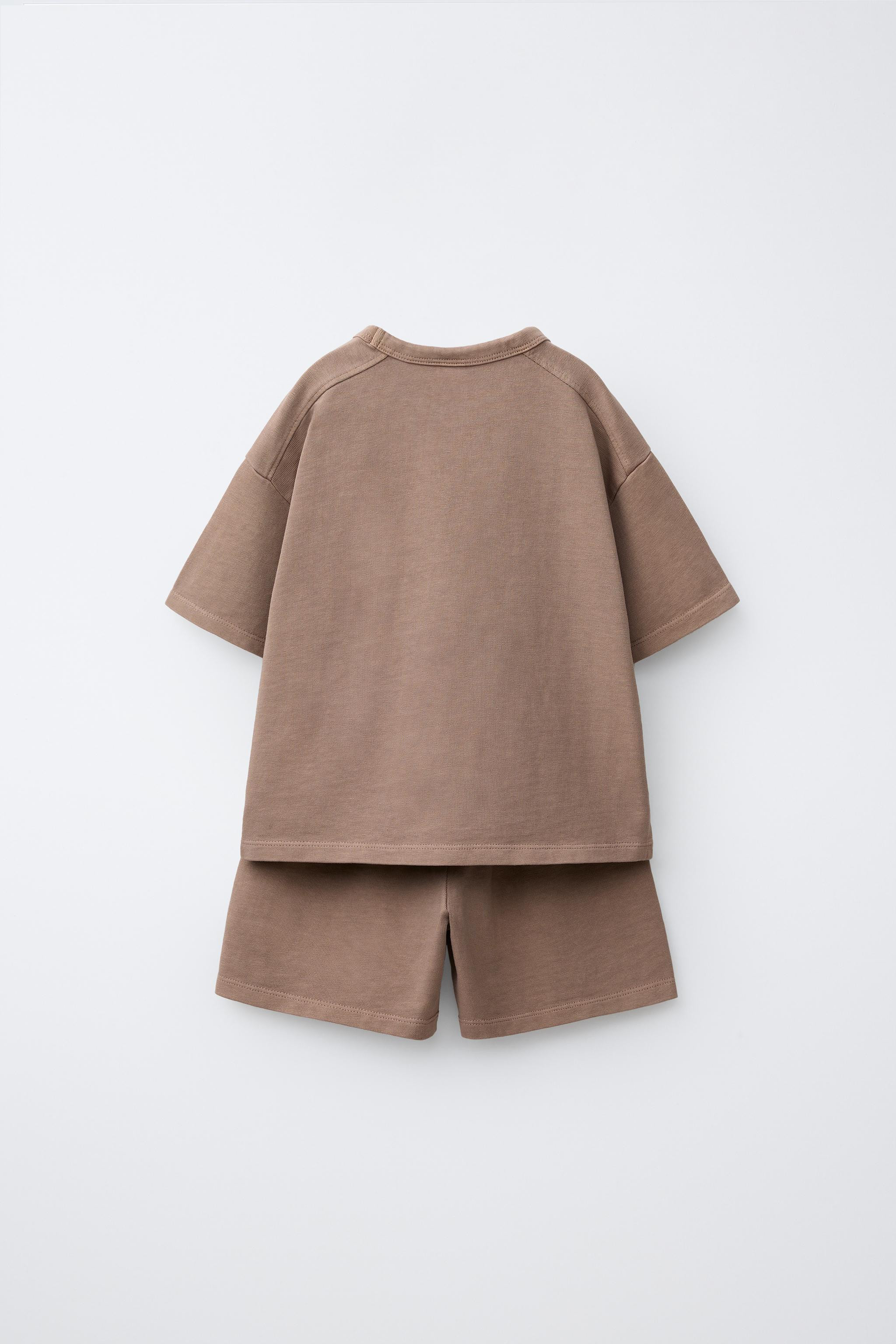 PLAIN JOGGING T-SHIRT AND SHORTS SET | Zara US