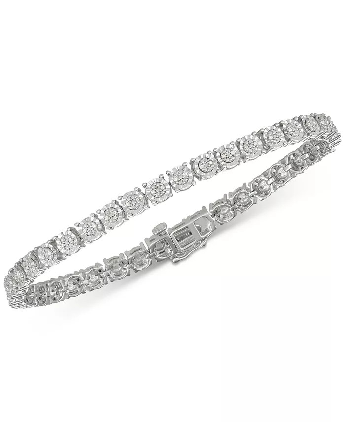 Diamond Tennis Bracelet (1/4 ct. t.w.) in Sterling Silver | Macy's