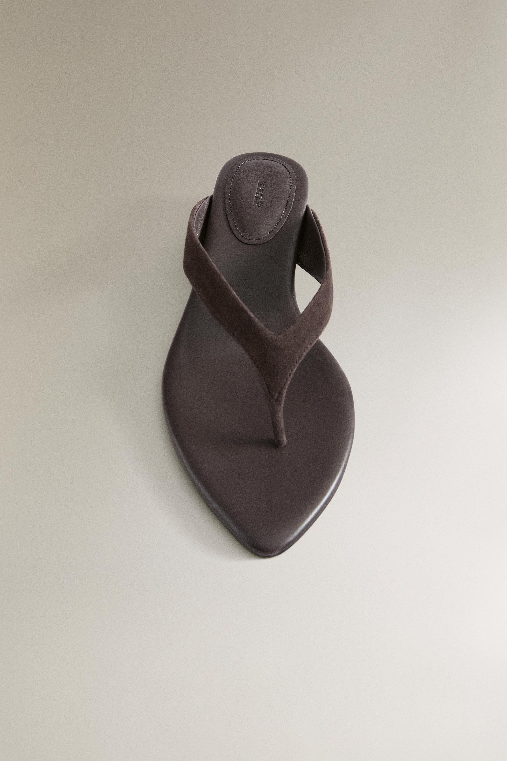 LEATHER HEEL SANDALS | Zara US
