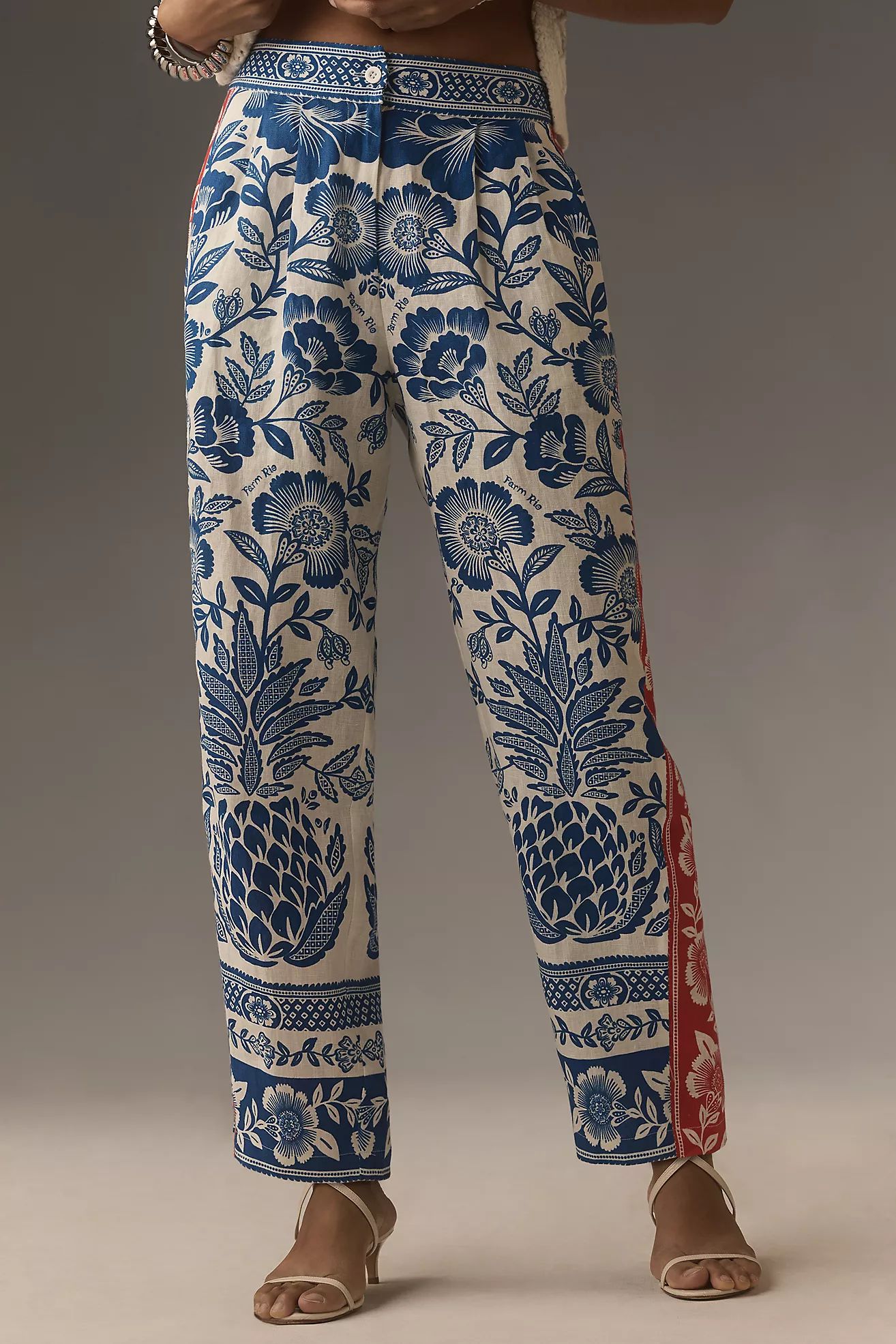Farm Rio x Anthropologie Floral Linen Trousers | Anthropologie (US)