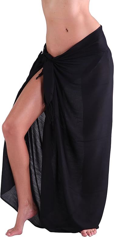 INGEAR Beach Long Batik Sarong Womens Swimsuit Wrap Cover Up Pareo with Coconut Shell Included (B... | Amazon (US)