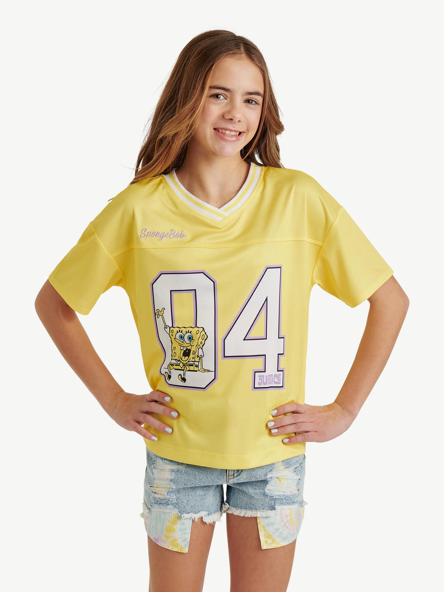 Spongebob X Justice Girls Oversized Jersey, Sizes XS - XLP | Walmart (US)