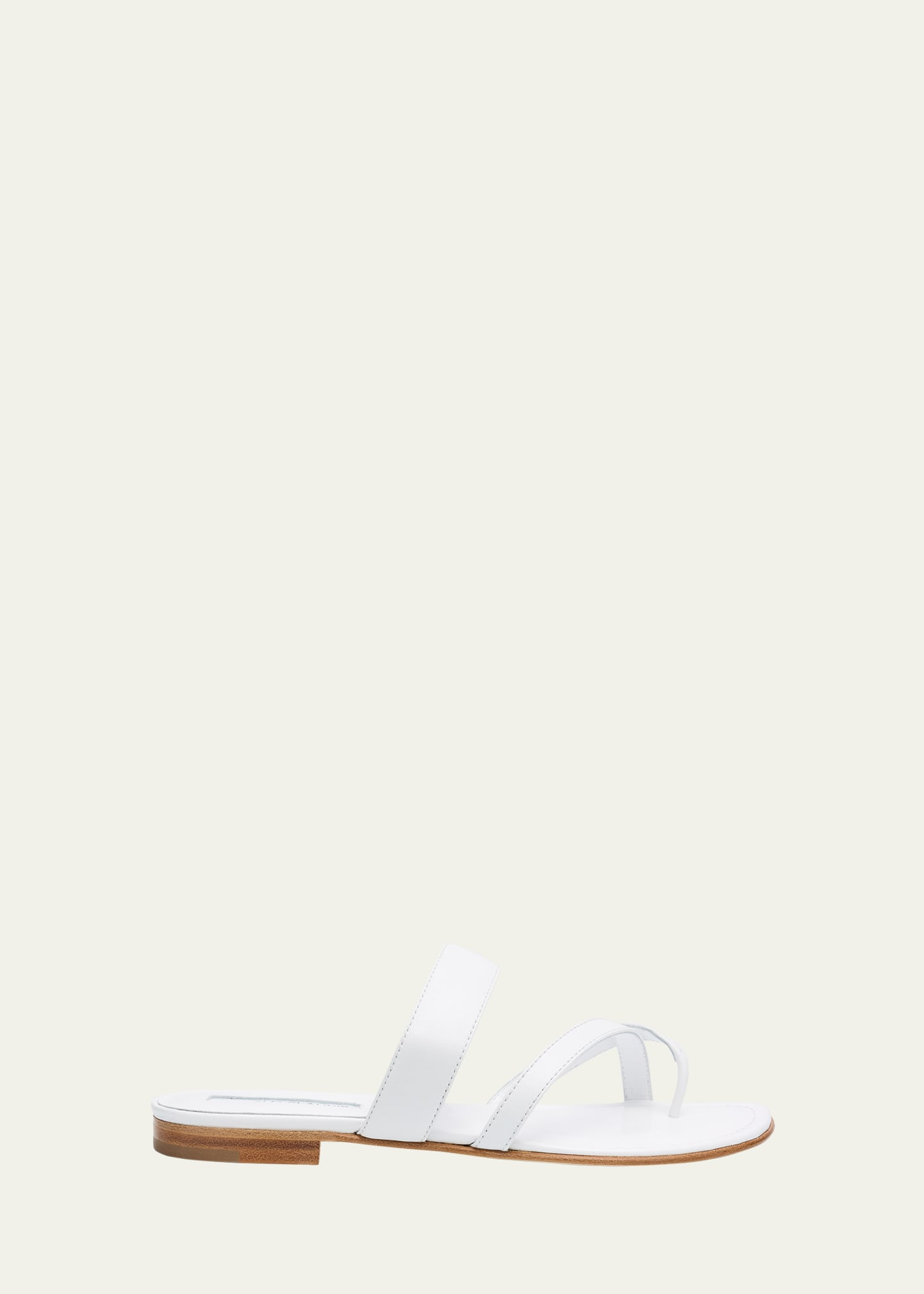 Manolo Blahnik Susa Flat Leather Sandals | Bergdorf Goodman