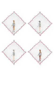 Chefanie Barbie Cocktail Napkins Set Of 4 from Revolve.com | Revolve Clothing (Global)