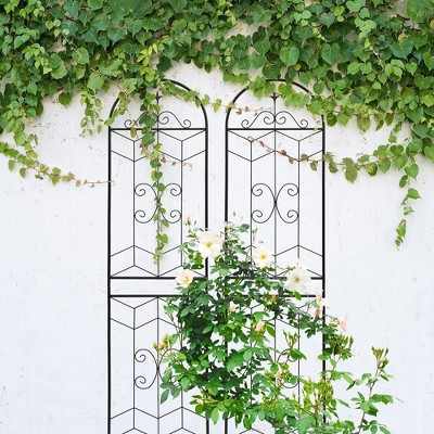 TIRAMISUBEST 2-Pack Metal Garden Trellis (86.7" x 19.7"), Heavy Duty Rustproof Support for Climbing Roses, Ivy & Vegetables, Tall Plant Wire Lattice | Target