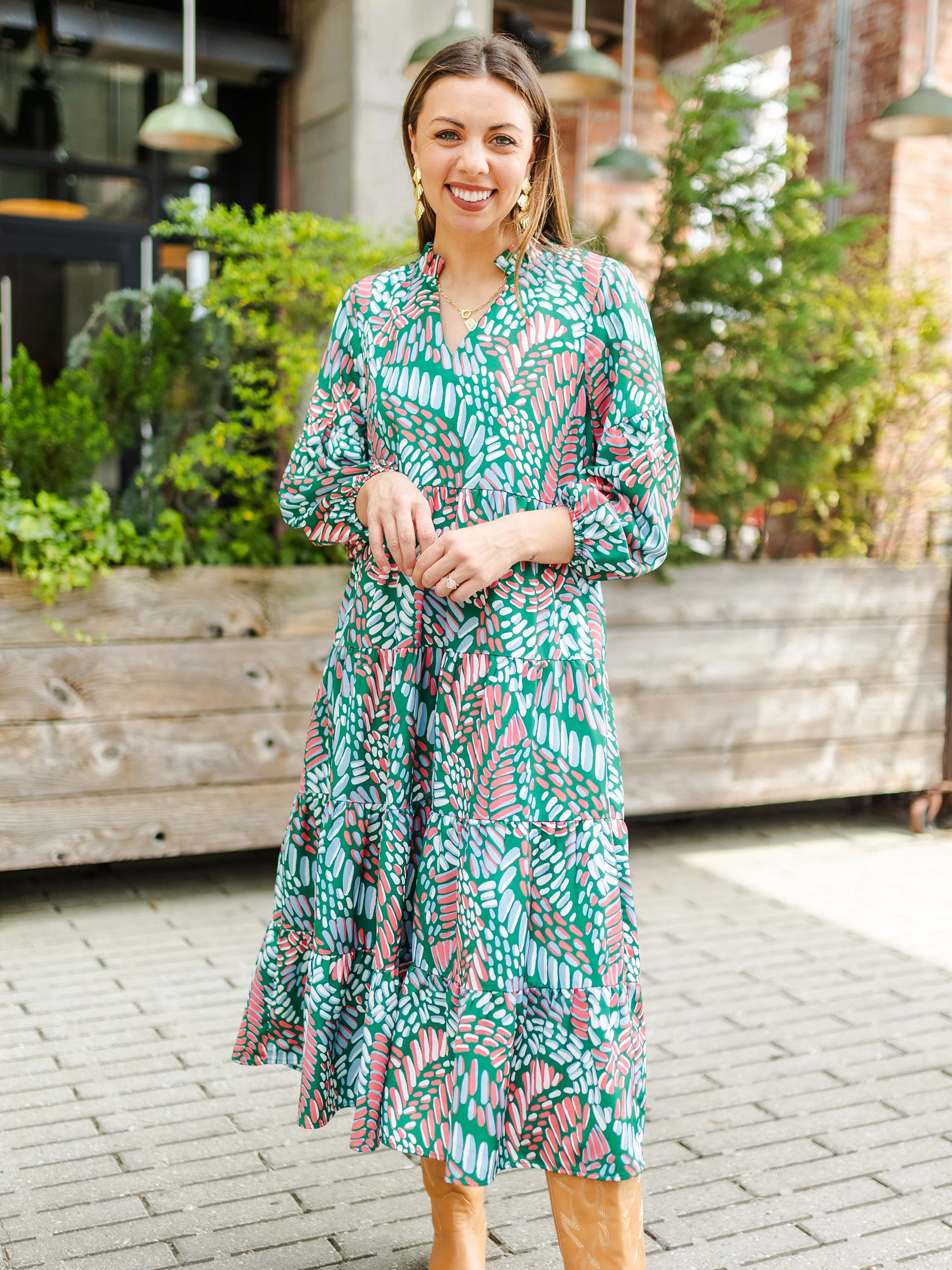 Christina Dress | Mosaic Meadow Green | Michelle McDowell