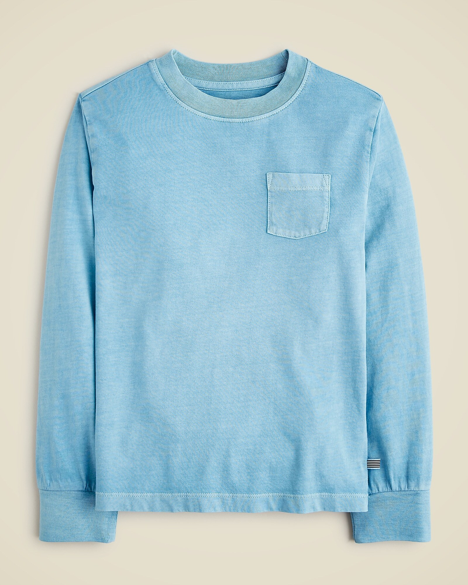 Kids' long-sleeve garment-dyed pocket T-shirt in broken-in-jersey | J. Crew US