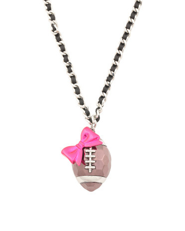 Ribbon Football Pendant Necklace | TJ Maxx