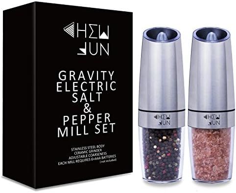 Gravity Electric Salt and Pepper Grinder Set with Adjustable Coarseness Automatic Pepper and Salt... | Amazon (US)