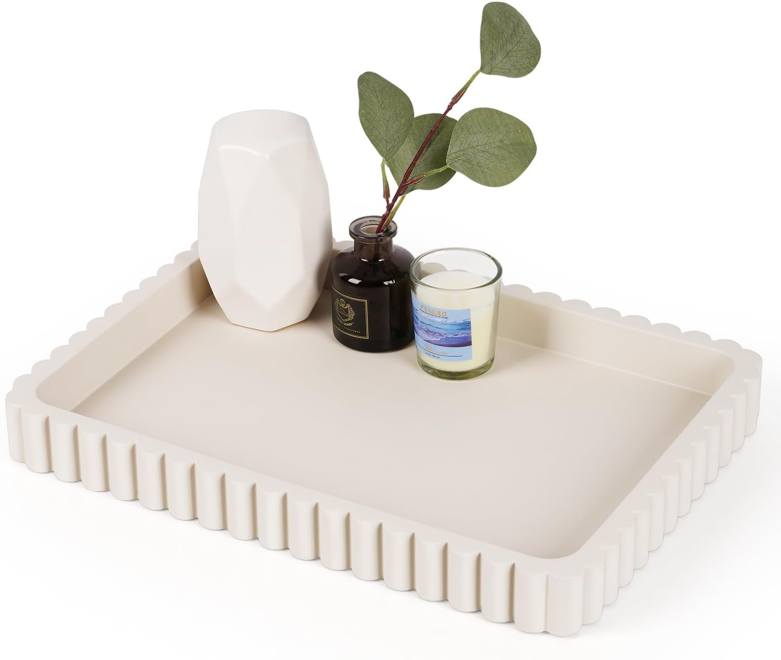 Amazon.com: Cathyeen Concrete Decorative Tray for Coffee Table Decor, 14" Coffee Table Tray Ottom... | Amazon (US)