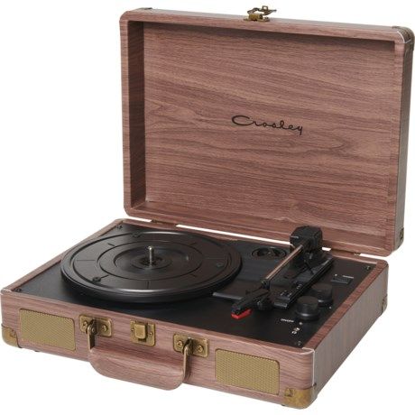 Crosley Cruiser Deluxe Portable Record Player - Walnut Wood Finish | Sierra