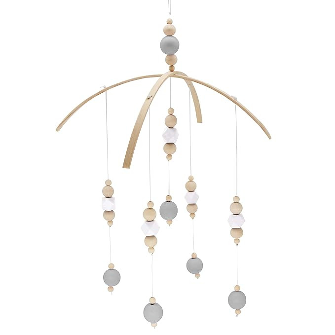Nordic Nursery Wooden Peal Baby Girl Mobiles Decor Hanging Hanger Art Mobiles Baby Chandelier Pho... | Amazon (US)