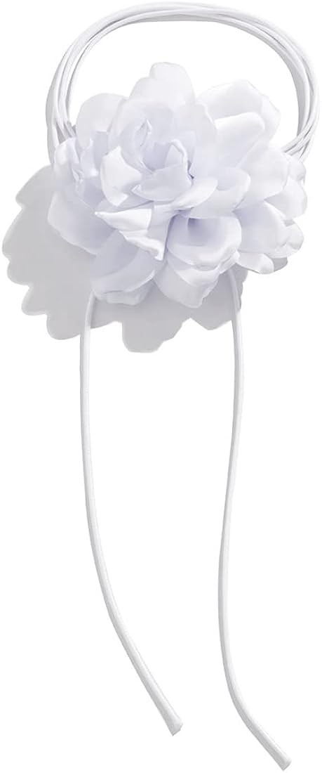 GYRMMUE Vintage Flower Choker Necklace Fashion Big Flower Necklace Pink/Yellow/Black/White Camell... | Amazon (US)