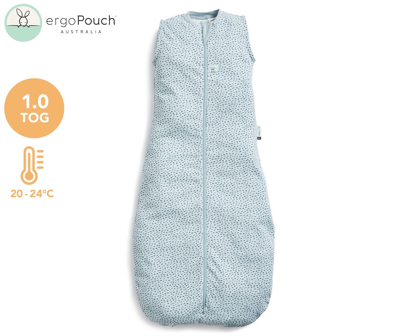 ergoPouch 1.0 Tog Jersey Sleeping Bag - Pebble | Catch.com.au