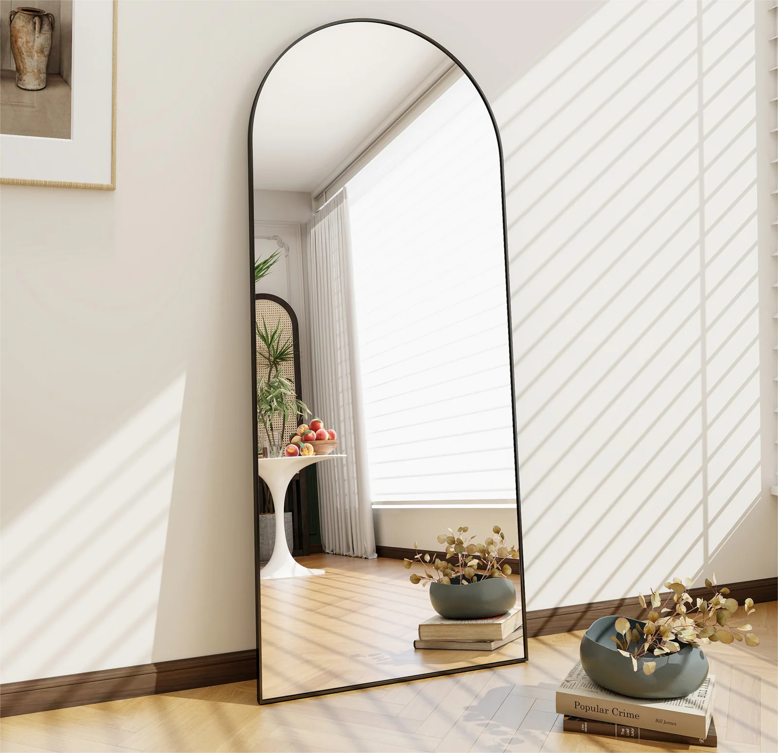 BEAUTYPEAK 30-in W x 70.9-in H Arch Black Framed Full Length Floor Mirror | LS-CYJ-GXZJ3071-B | Lowe's