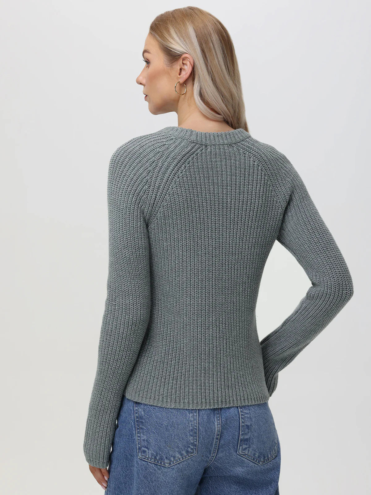 Jane: 100% Cotton Shaker Stitch Raglan Sleeve Sweater | 525 America
