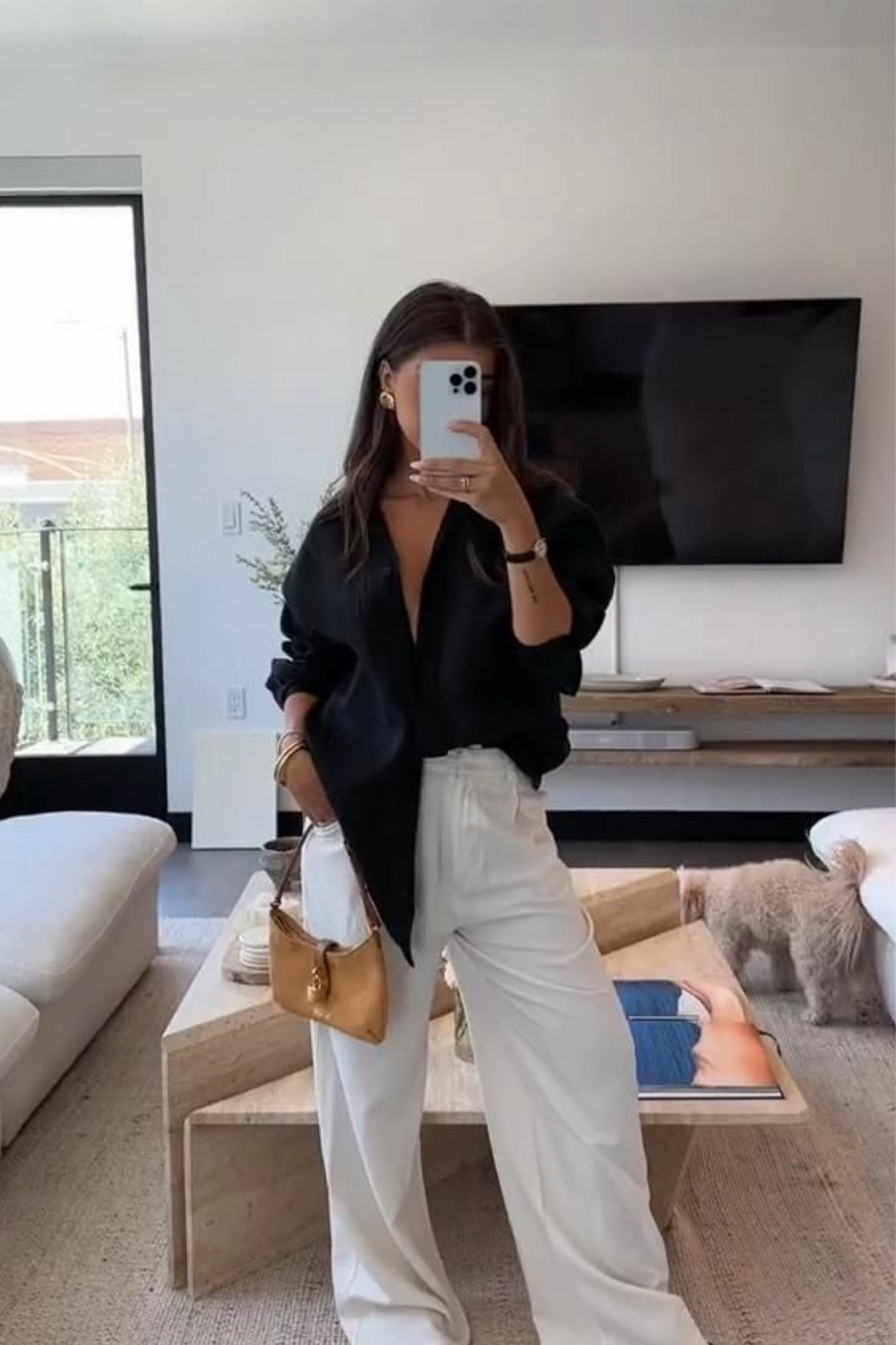 Black button down shirt with white trouser pants. Affordable fashion. Vacation outfits. Cherry coded. Moto Boho. Minimalist outfits. Capsule wardrobe. Street style. Retro looks. Effortless elegance. Chunky boots. Statement coats. Cozy sweaters. Monochromatic looks. Natural glam. Winter outfits. Work outfit. Valentines. Ski outfit. Loungewear. Jeans. Old money outfits. 

#LTKWorkwear #LTKStyleTip #LTKTravel