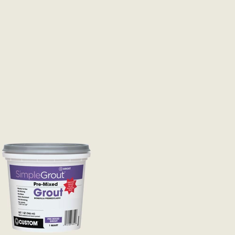 Custom Building Products SimpleGrout #381 Bright White 1 Qt. Pre-Mixed Grout-PMG381QT - The Home ... | The Home Depot