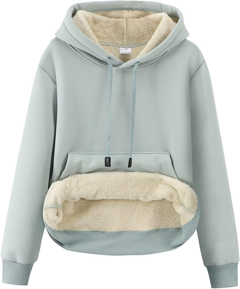 Gihuo Women's Winter Warm Hoodie Sherpa Fleece Lined Pullover Hoodie Hooded Sweatshirt Heavyweigh... | Amazon (US)