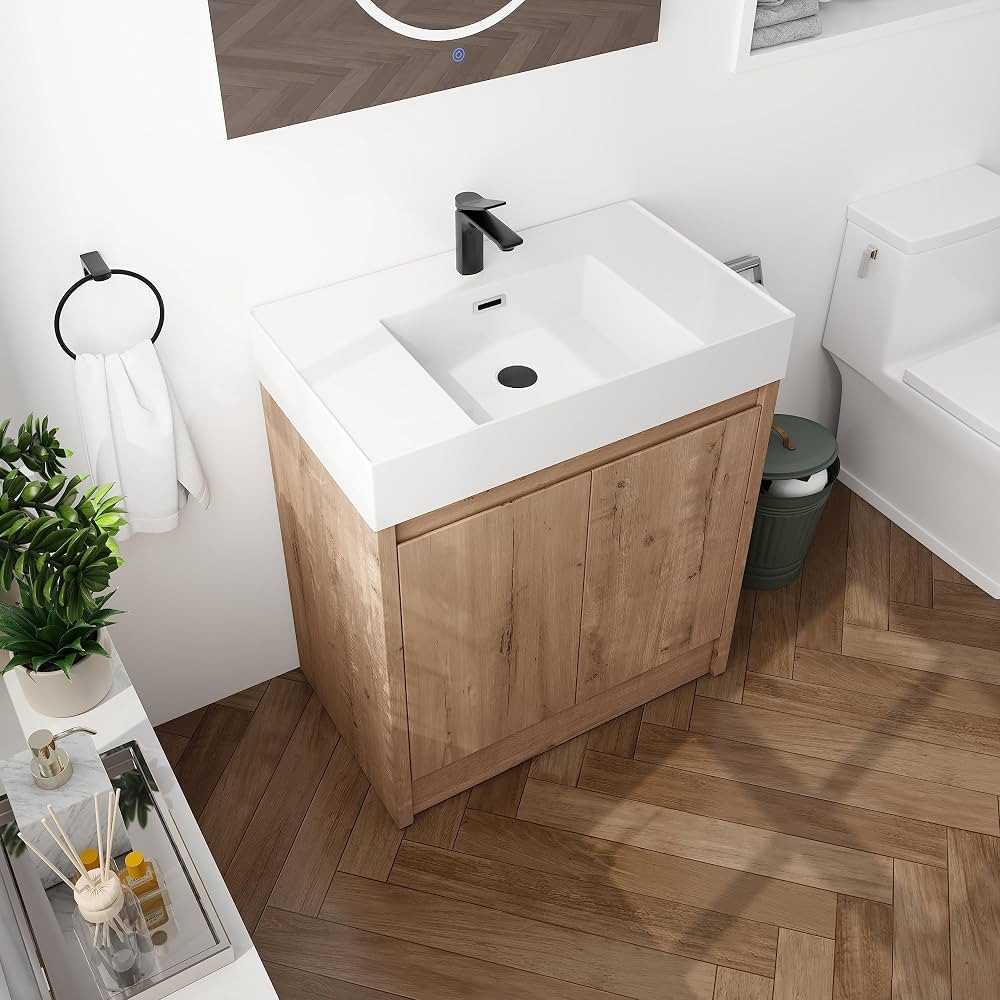30" Bathroom Vanity with Sink, 30 Inch Freestanding Bathroom Vanity, Single Sink Bathroom Vanity ... | Amazon (US)
