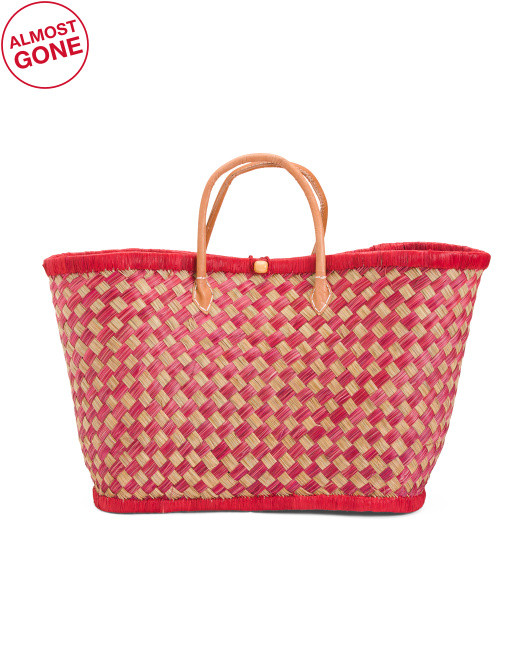 Checkered Bicolor Effect Tote | TJ Maxx