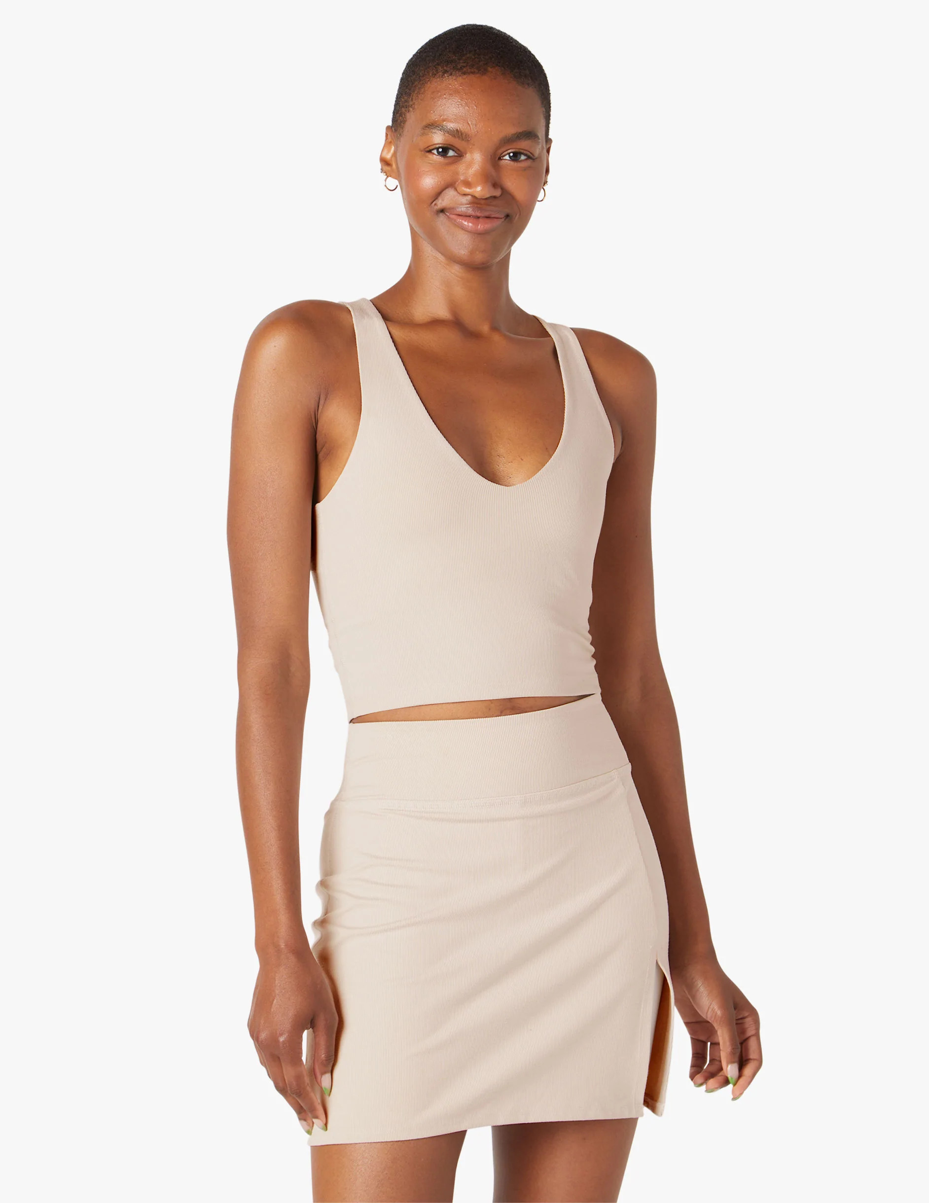 Heather Rib Fresh Cut Cropped Tank | Beyond Yoga | Beyond Yoga