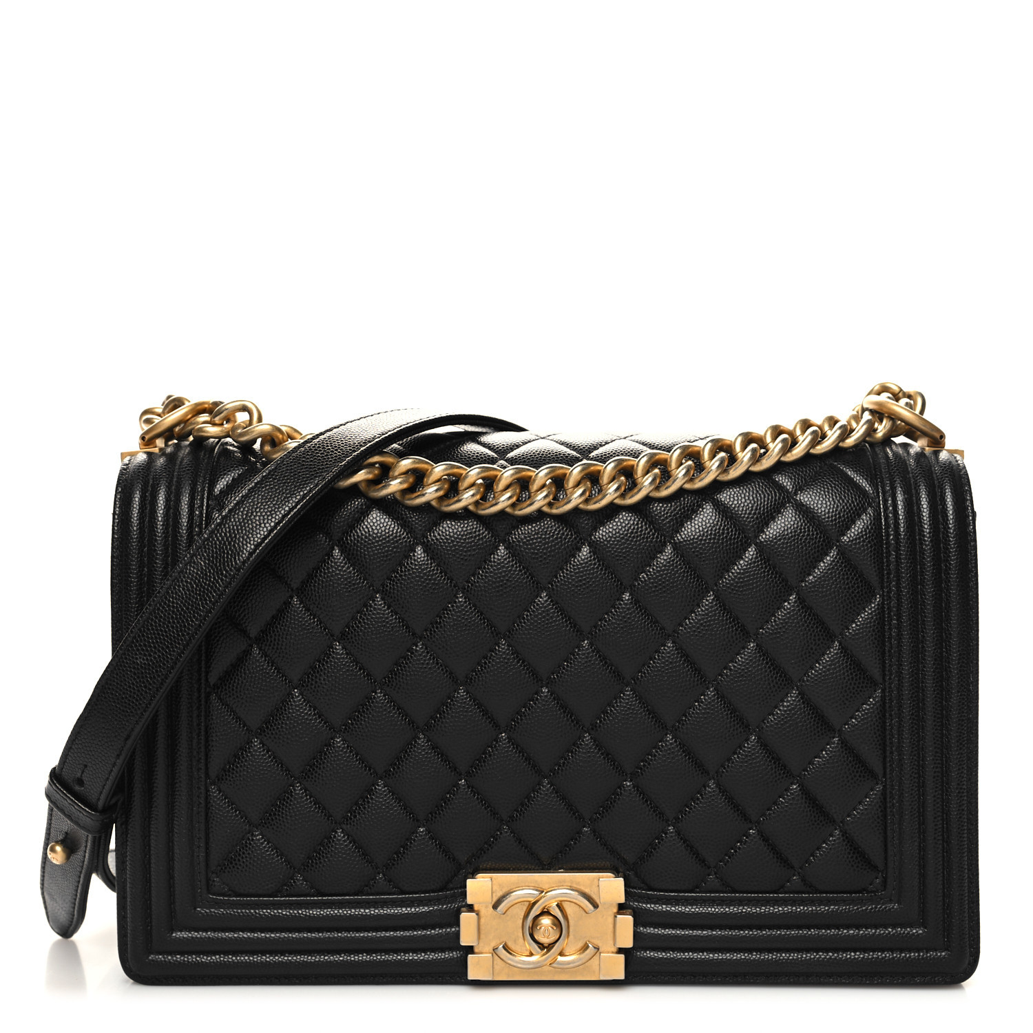 Caviar Quilted New Medium Boy Flap Black | FASHIONPHILE (US)