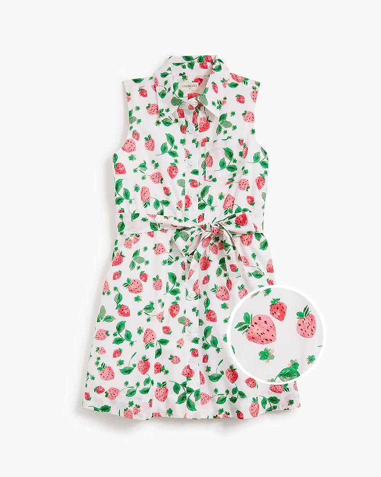 Girls' strawberry tie-waist shirtdress | J.Crew Factory