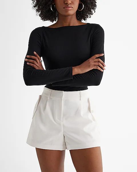 Mid Rise Patch Pocket Utility Shorts | Express