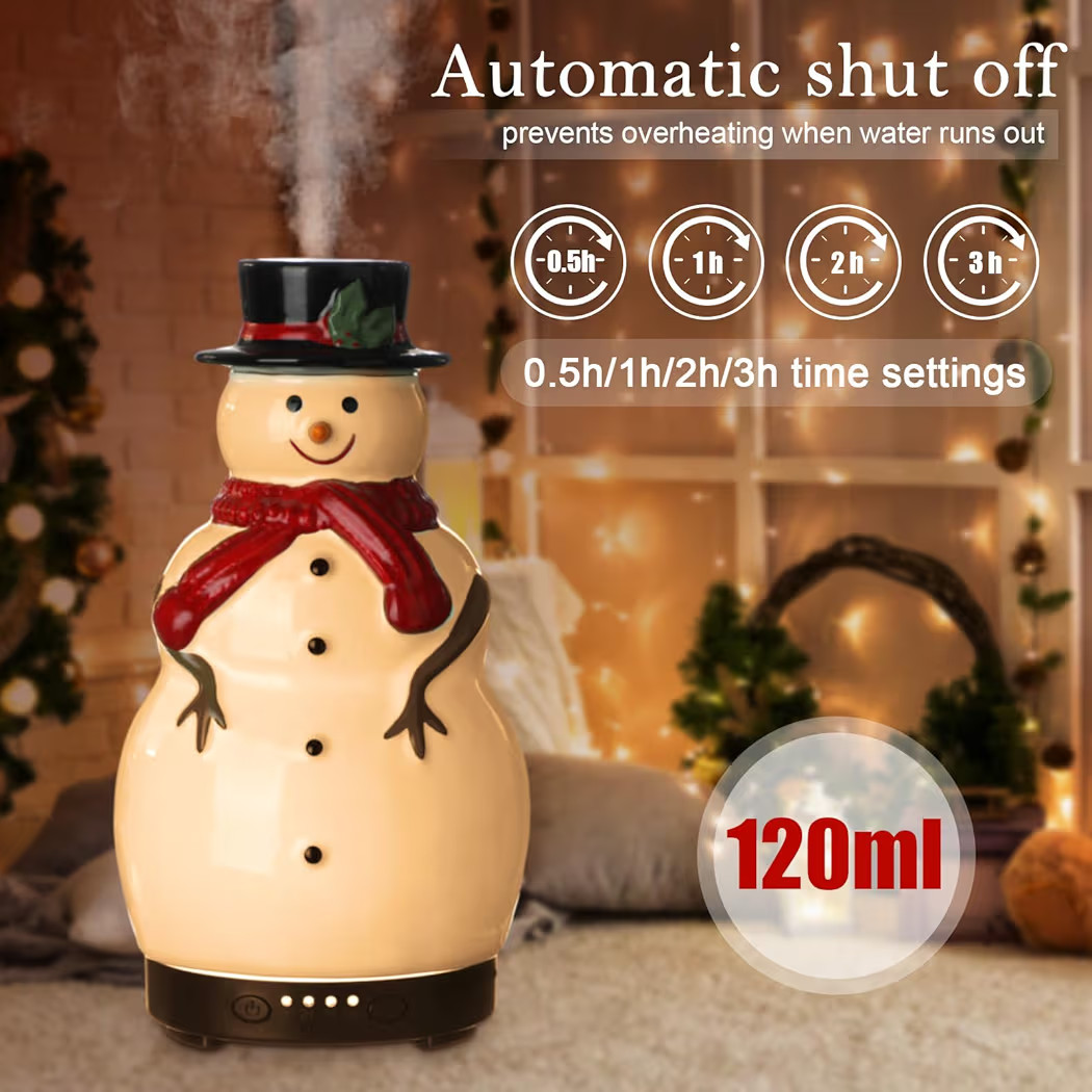 Christmas Essential Oil Diffuser 120ml Ceramic Snowman Aromatherapy Humidifier, Holiday Diffuser ... | Amazon (US)