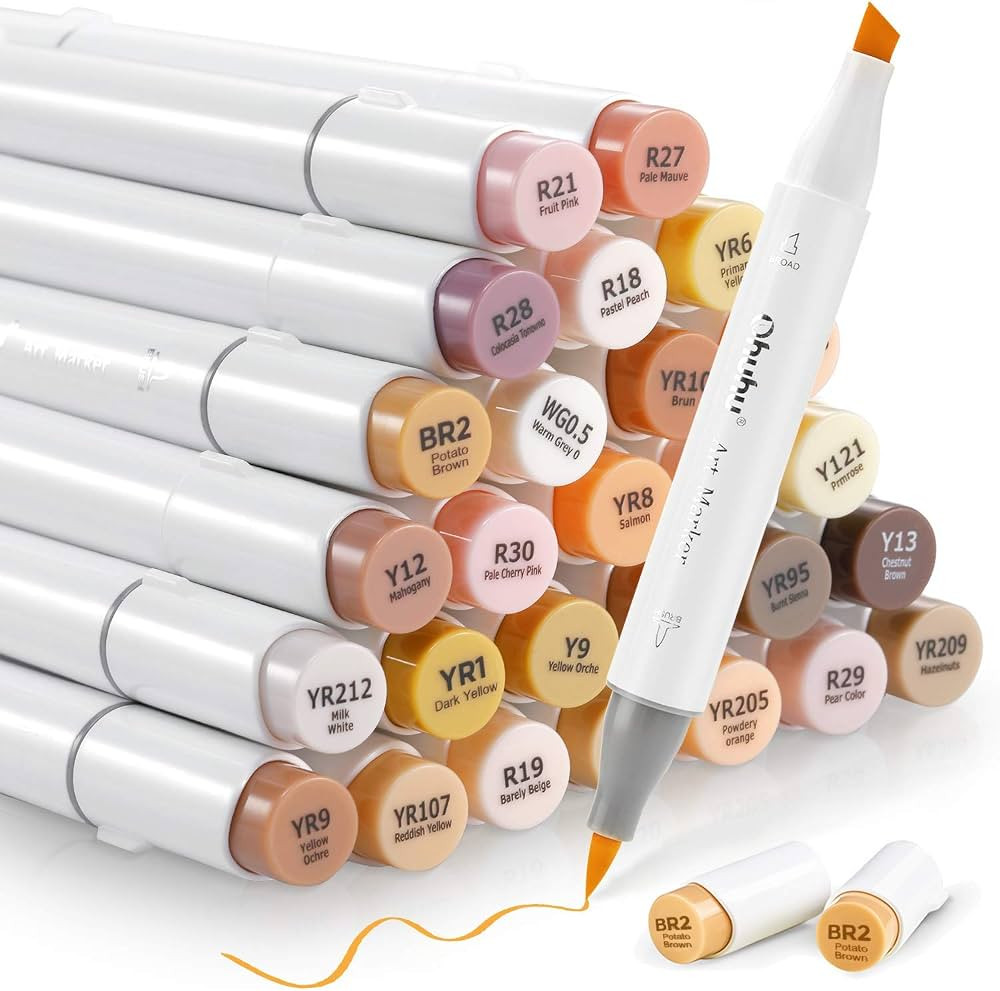 36 Color Skin Tone Alcohol Markers, Ohuhu Brush & Chisel, Sketch Art Marker, Alcohol-based Brush ... | Amazon (CA)