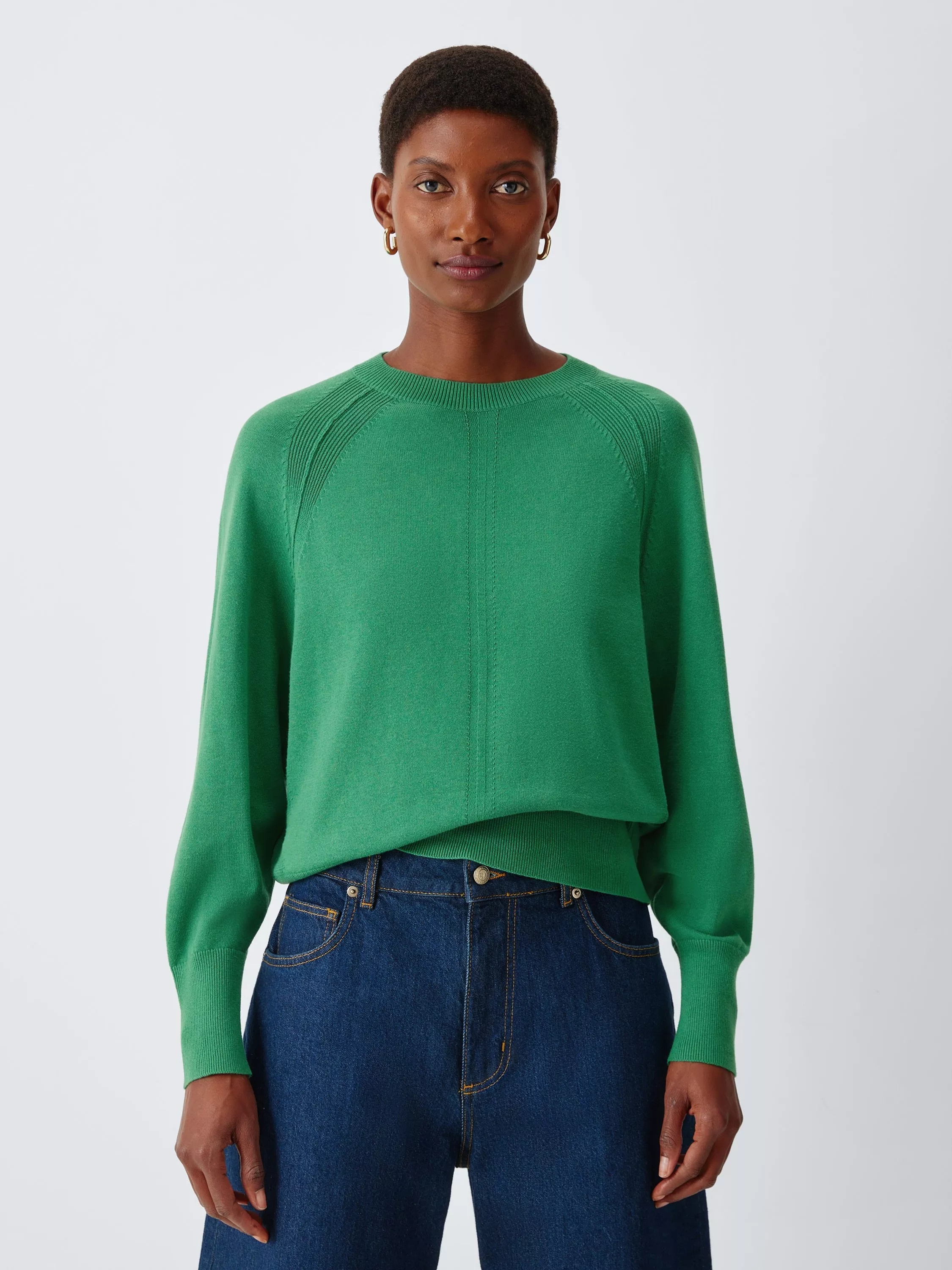 John Lewis Raglan Seam Crew Neck Cotton Knit Jumper | John Lewis (UK)