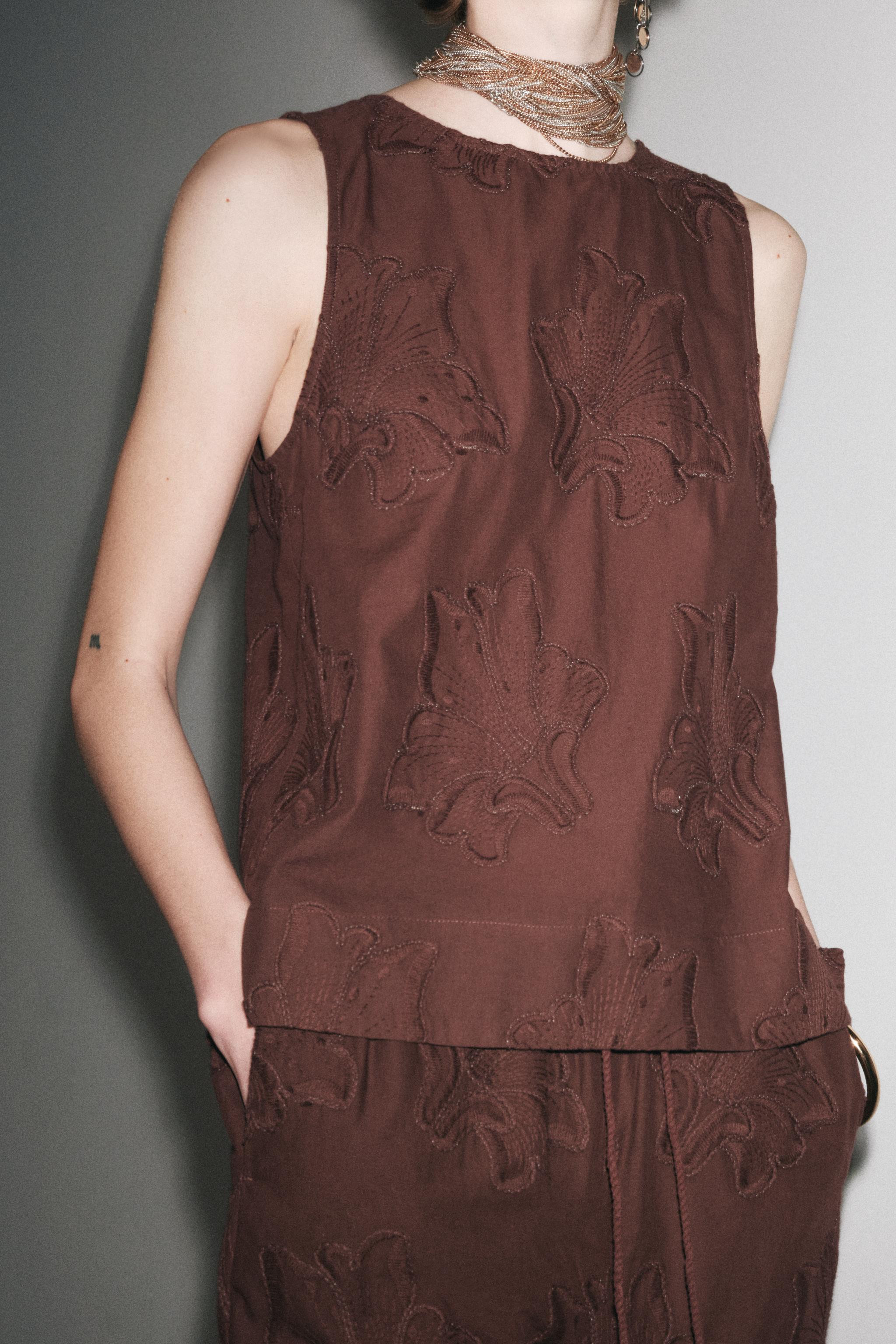 ZW COLLECTION EMBROIDERED TOP | Zara UK